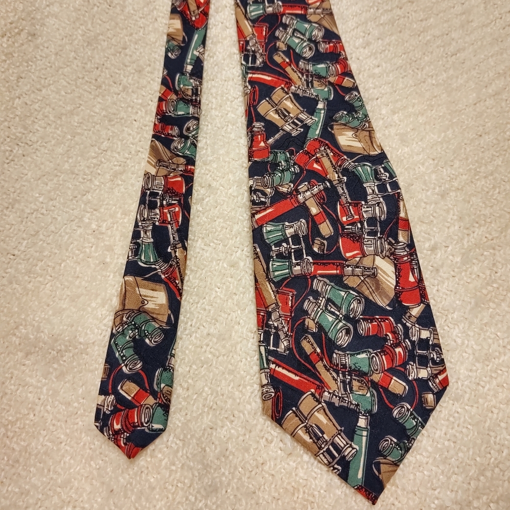 Polo Ralph Lauren Tie Monocular Binoculars 100% Silk Vintage Formal Suit
